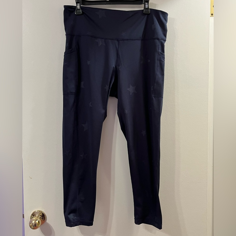 Ideology navy blue pants. Size XL. EUC.  Blue star design.